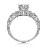 Pierścionek z kwadratowym diamentem białe złoto SBP_020